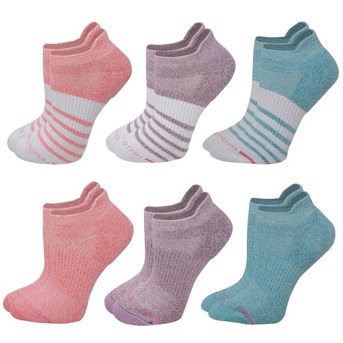 Image of Dr. Motion 6 Pairs Womens Low Cut Ankle Cushioned Breathable Compression Socks