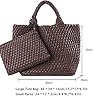 YILCER Large Woven Tote Handbag for Women, Vegan Leather Tote Bag Big Capacity Ladies Top-handle Bags Set (Coffe Brown) #5