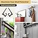 Cast Iron Shelf Brackets 4 Inch, 4 Pack Black Rustic Shelf Brackets with Hooks，Heavy Duty Floating Brackets Wall Mounted, Decorative Brackets for Wood Shelves