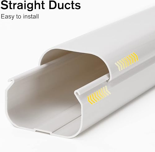Miniatura 5 de GUEQUITLEX Kit de cubierta de línea de 3 pulgadas de ancho y 16.1 pies para aire acondicionado mini split, kit decorativo de cubierta de línea de