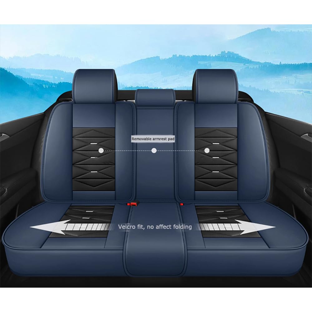 Pokrowce na siedzenia samochodowe, uniwersalne dopasowanie do Fiat Panda/Panda Cross/Panda Climbing/Panda Trekking/Panda Classic/Panda Active/Marea Luxury Nappa Leather Oddychający zestaw