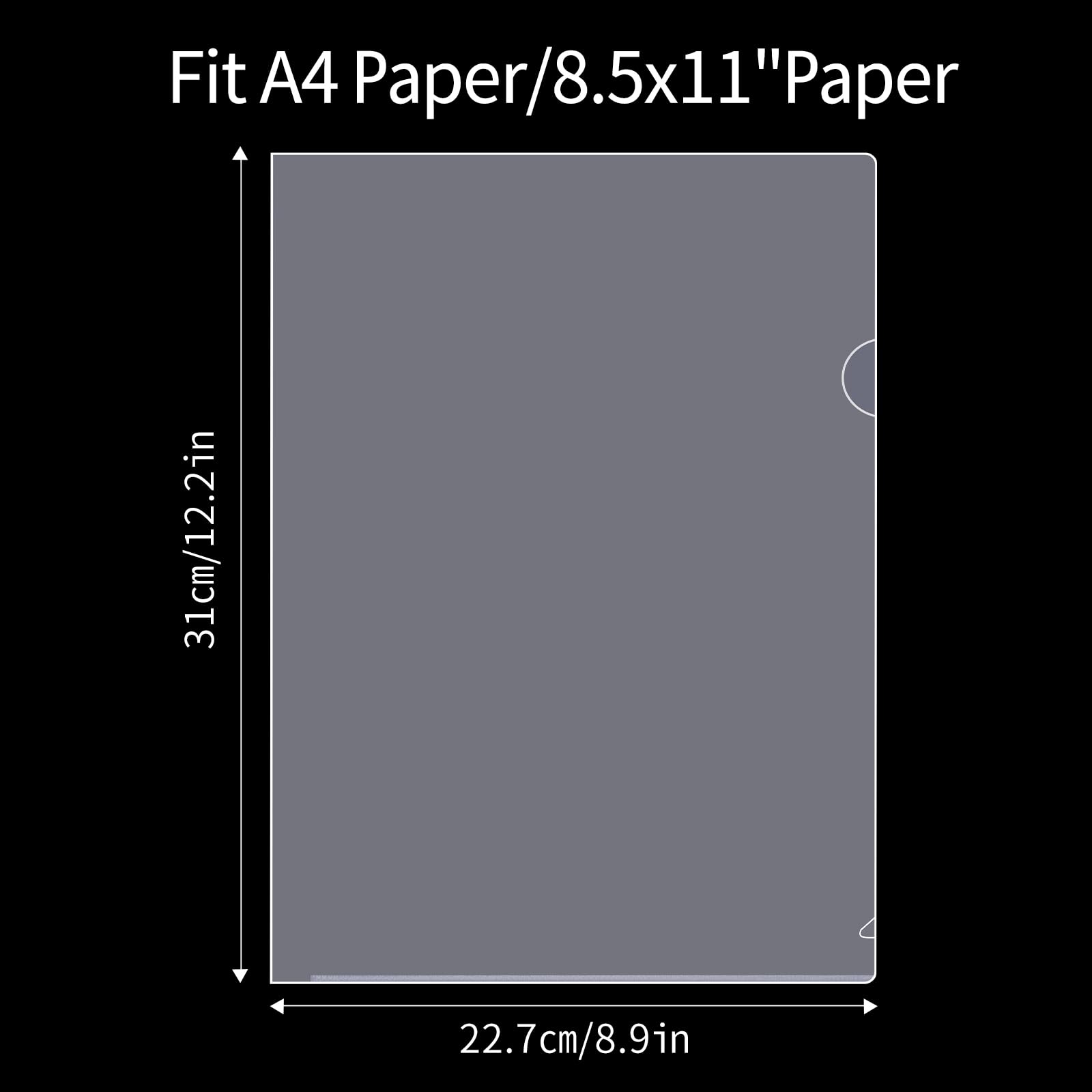 URbantin A4 Cut Flush Folder, 40 Pack Clear Open Top & Side Plastic Folders, Cut Flush Folders Clear - Image 4