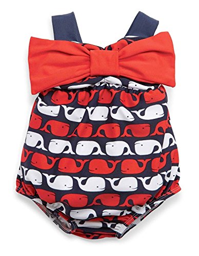 Mud Pie Girls' Swimsuit One Piece (6-9 Months, Whale)