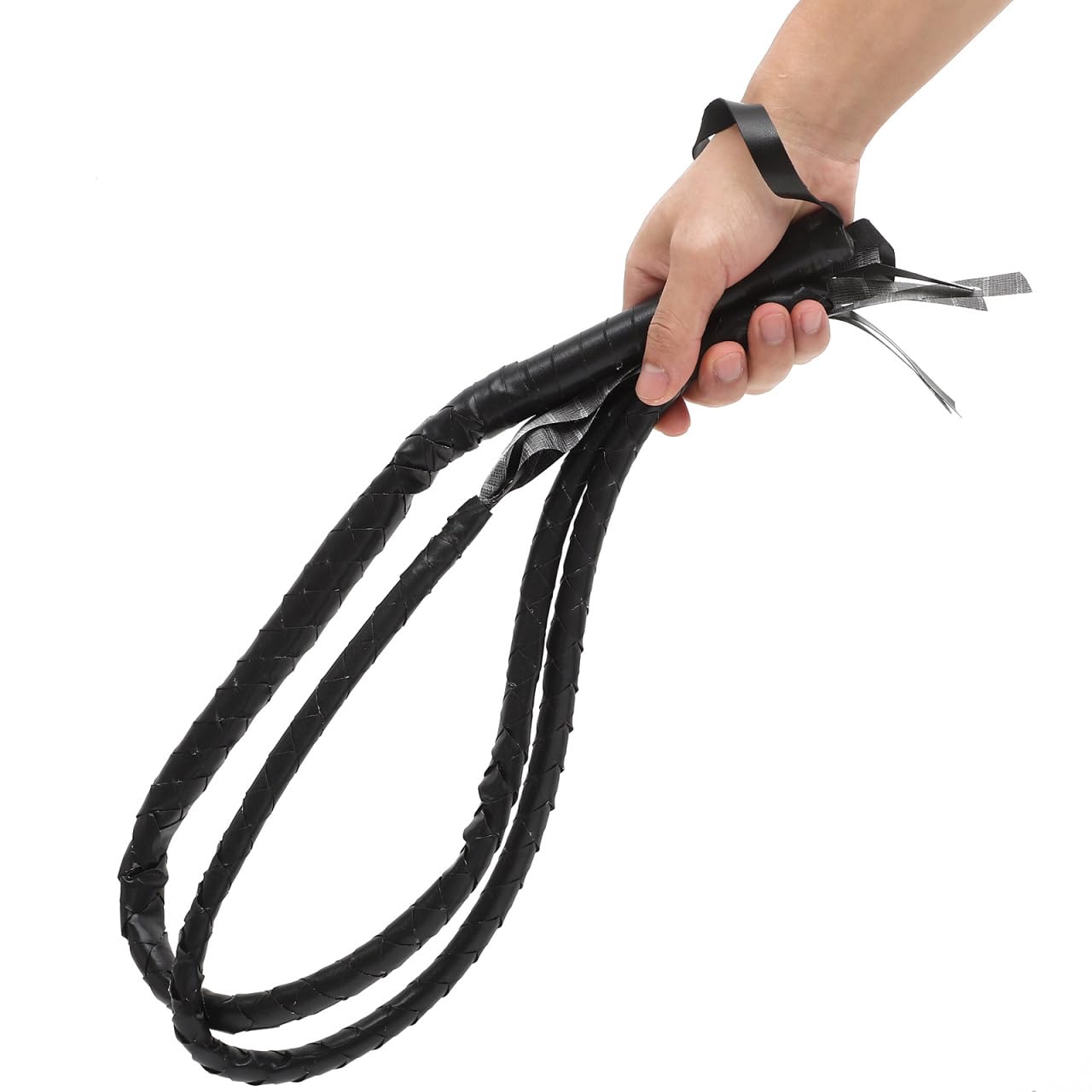 VICASKY Fouet : fouet pour esclave blanc : aviateur : 1. 8-2,0 cm Fouet esclave aviateur exotique Cravache Bullwhip Directeur de cirque Costume de chat noir Costume d'Halloween Costume de costume