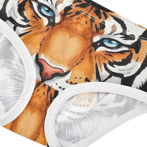Cotton Girls Underwear Toddlers Watercolor Vibrant Tigers Little Girl Panties Flower Kids Briefs Undies 2t4