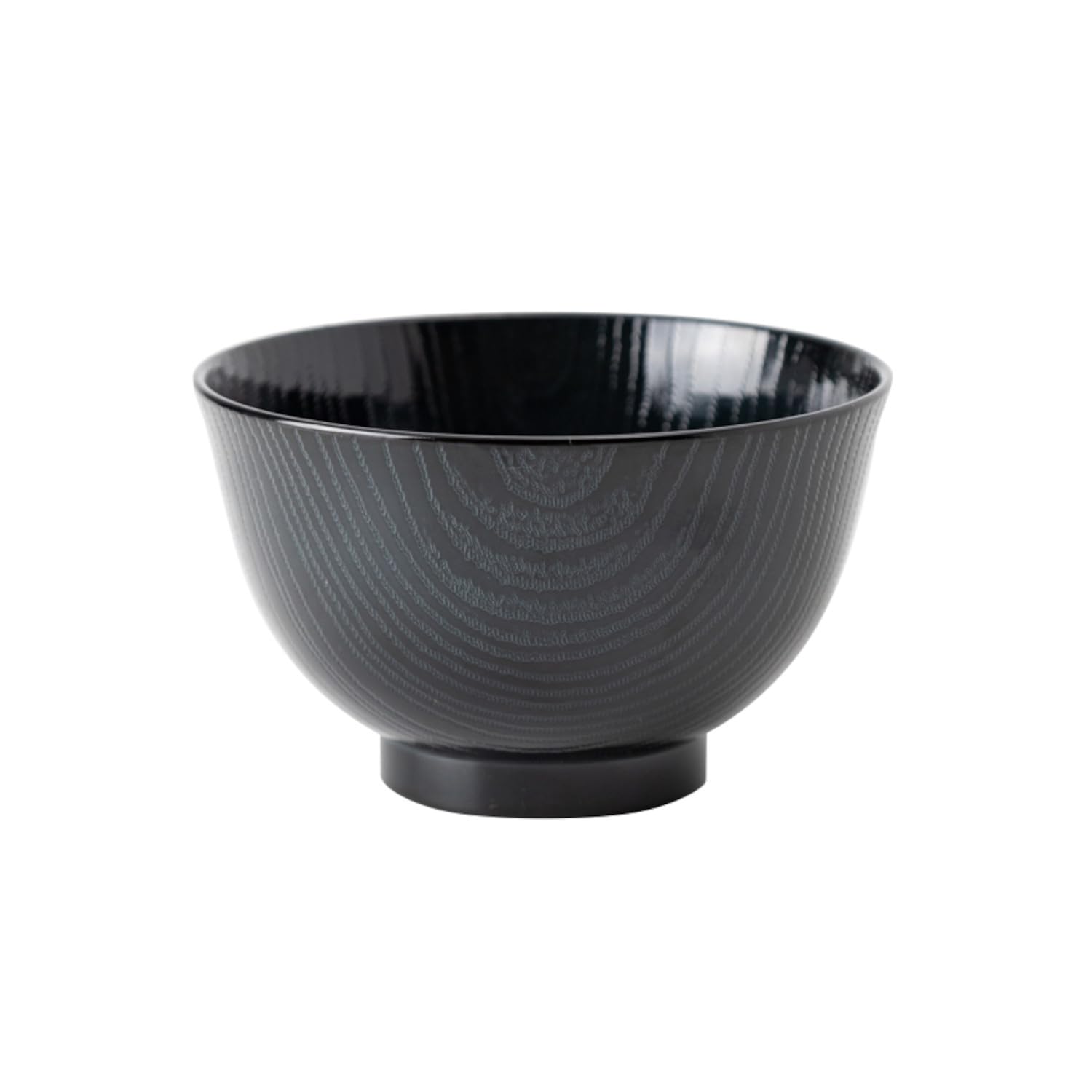 Asahi Koyo Matte Black Wood Grain Soup Bowl