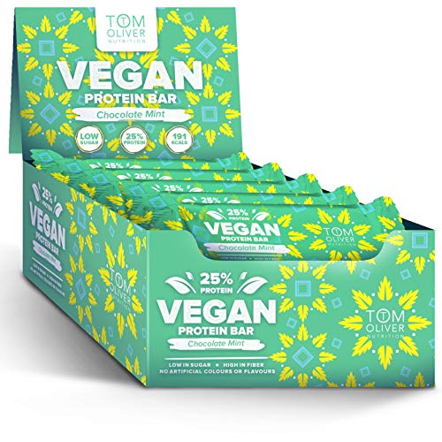 Tom Oliver Nutrition - Vegan High Protein Bars - Pack of 20 (Chocolate Mint)