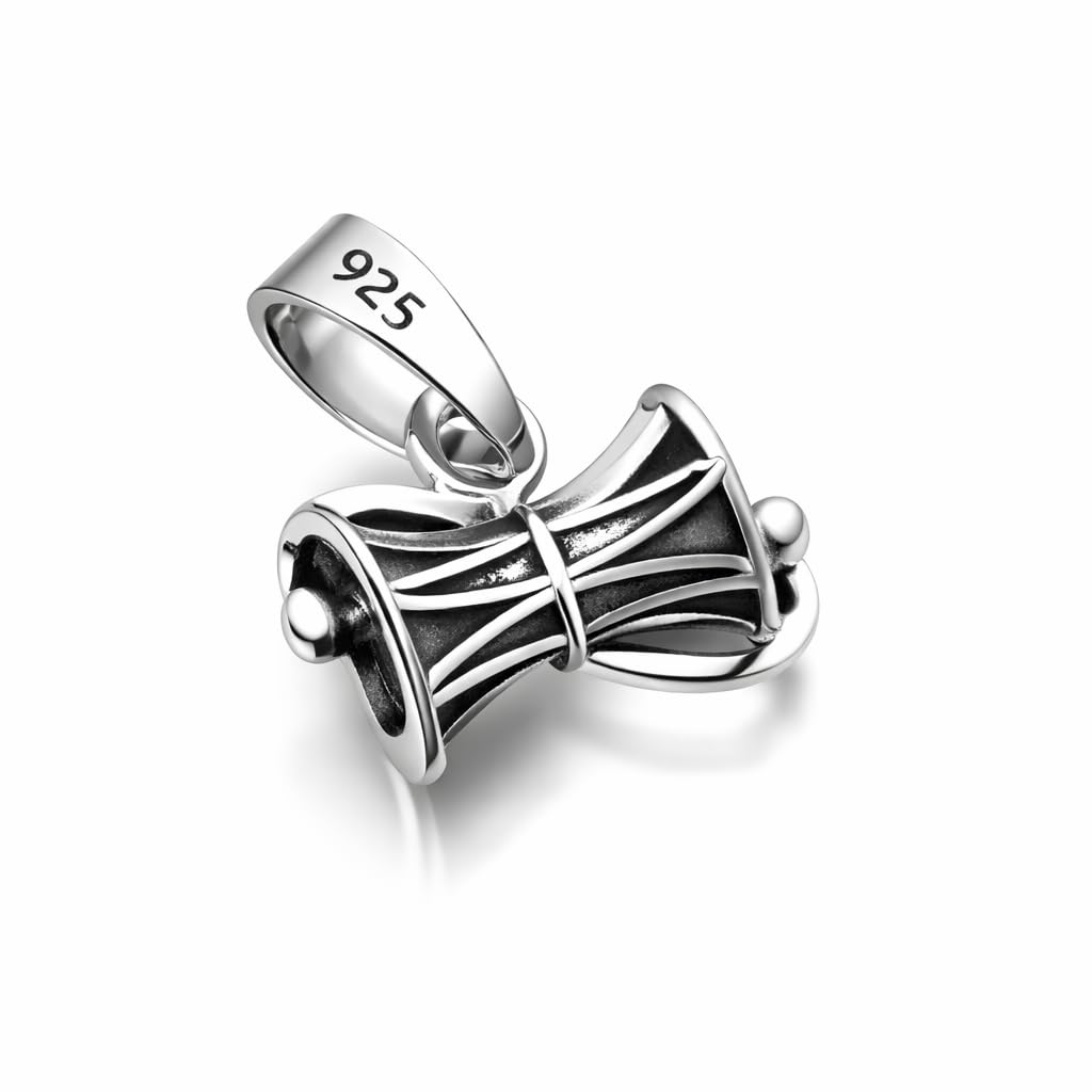 Pure Silver(Chandi) 925 Shiva's Damru/Damroo Pendant for Men & Women