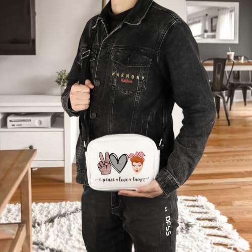 POFULL TV Show Inspired Gift Lucy Fans Gift Peace Love Lucy Crossbody Bag 6