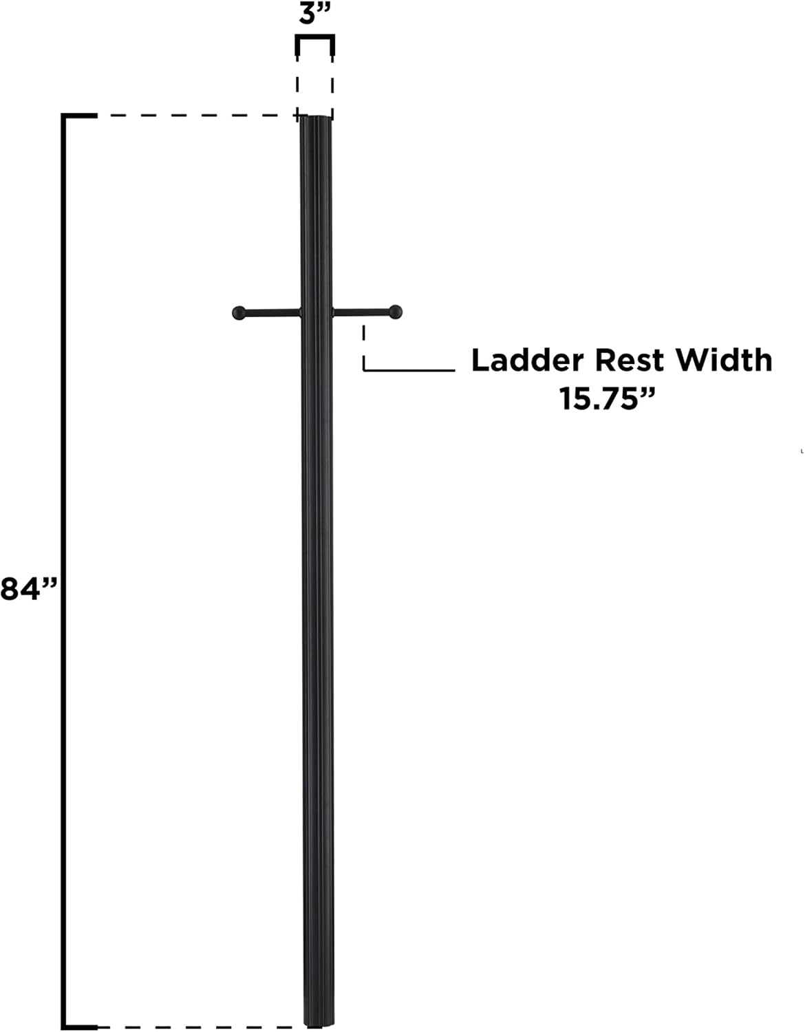 6123400 Fixture Post, Textured Black Finish