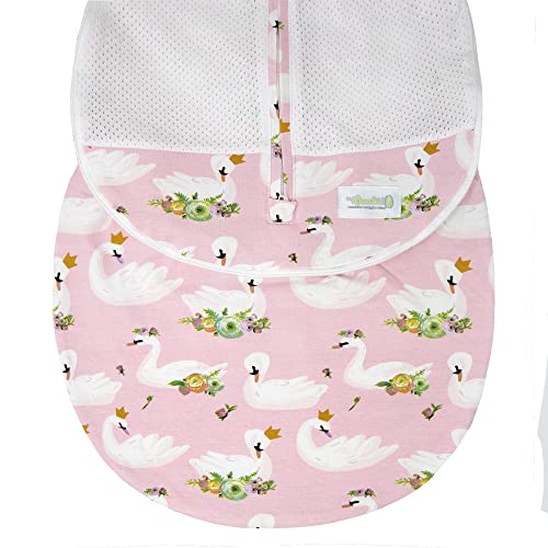 Image of Woombie Grow with Me Air Baby Swaddling Blanket, Convertible Swaddle Fits Babies 0-9 Months, Expands to Wearable Blanket for Babies up to 18 Months, Princess Swan