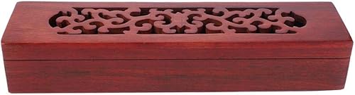 Miniatura 6 de Quemador de incienso de ataúd de madera, 11 pulgadas Vietnam Nanmu Joss Stick Holder Burner Storage Coffin Box Ash Catcher