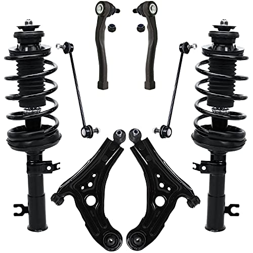 Image of Detroit Axle - 8pc Front End Suspension Kit for Chevrolet Aveo Aveo5 Pontiac G3 Wave, 2 Struts 2 Lower Control Arms w /Ball Joint 2 Outer Tie Rod Ends 2 Sway Bars Replacement