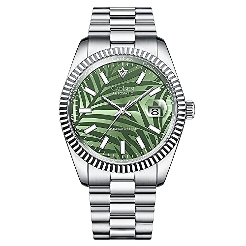 Montre mécanique automatique pour homme cadeau idéal CADISEN saphir vert 40mm