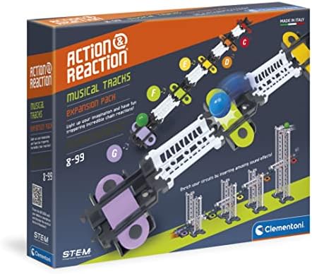 Clementoni- Action & Reaction Binari Musicali, Costruzioni, Set espansione Pista biglie, Accessorio Azione e Reazione, Bambini 8 Anni+, Made in Italy, Multicolore, 19166