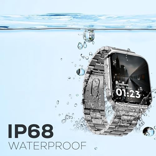 Image of PunnkFunnk NovoLux HD Display Smartwatch for Men & Women Answer /Make Calls, Heart Rate Monitor, 113+ Sports Modes, Step Counter, IP68 Waterproof, Compatible with Android & iOS(Metal Grey)