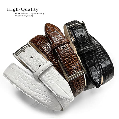 Joseph Gold/Grove Silver / J2 Genuine Full-Grain Cowhide Leather Designer Dress Belt 1-3/8"(35mm) Wide3