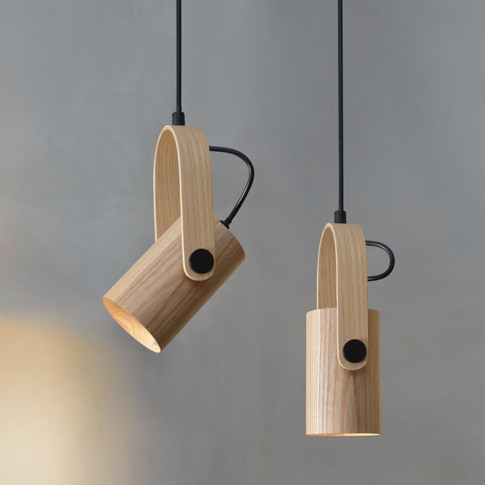 ouglres Lámpara Colgante De Madera,Lámpara Colgante De Metal Lámpara Colgante Gu10 Bombilla 60w 1 Pieza Para Comedor Mesa De Comedor Sala De Estar (Sin Bombilla)