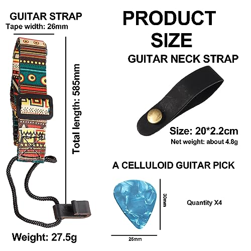 Binjor 2 PCS Sangle De Guitare Réglable,Avec Accessoire De Guitare (4 Mediator Accordeur,Sangle De Verrouillage) Pour Guitare Électrique,Guitare Acoustique,Basse,Yukiri - Les Beatles, Paul McCartney, John Lennon, RIngo Starr, George Harrison Binjor 2 PCS Sangle De Guitare Réglable,Avec Accessoire De Guitare (4 Mediator Accordeur,Sangle De Verrouillage) Pour Guitare Électrique,Guitare Acoustique,Basse,Yukiri – Image 3