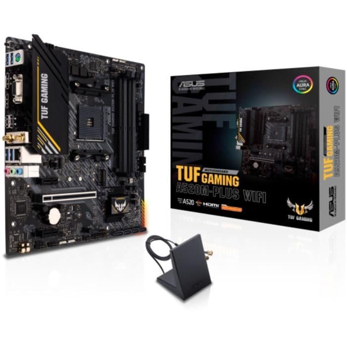 Image of ASUS TUF Gaming A520M-PLUS WiFi - AMD B550 Ryzen AM4, M.2, Wi-Fi 802.11ac, SATA 6Gbps, USB 3.2 Gen 1, SATA 6Gbps and Addressable 2 Gen Aura Connectors