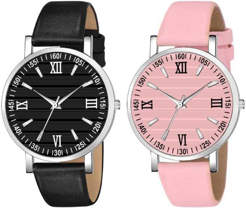 RPS FASHIONWITH DEVICE OF R Multicolor Formal Roman Designer Girls & Women Analog Watch, pink-black
