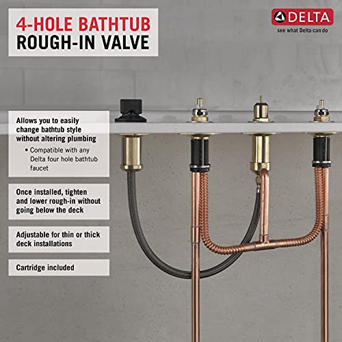 Delta Faucet Roman Tub Rough-In Valve for Delta 2-Handle Roman Tub Bath Faucets with Hand Showers R4707 - image 4