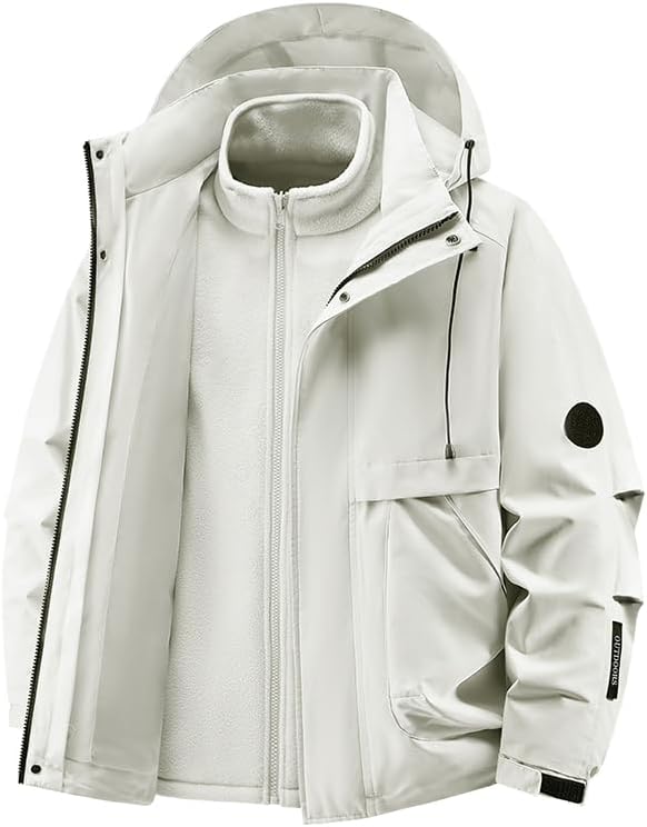 Winter Unisex 3-in-1 Hybrid Jacket Double-Layer Insulated Outdoor Casual Coat