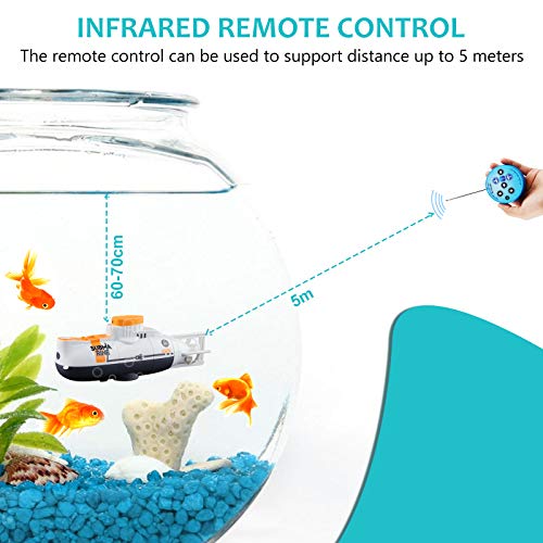 RC Submarine Remote Control Submarine Boat Rechargeable RC Boat Electronic Waterproof Diving Toy for Child Gift Swimming Pool Fish Tank