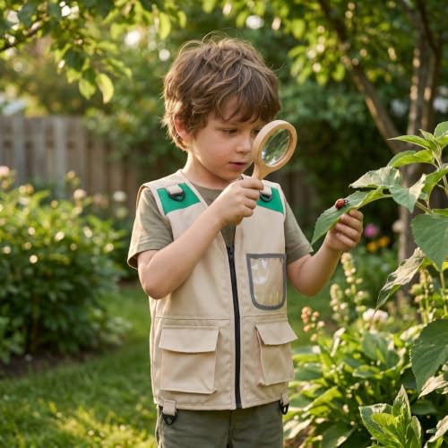 Image of Abaodam 2Pcs Explorer Vest for Kids Ages 5-8 Boys and Girls Cargo Vest Costume Outdoor Adventure Explorer Jungle Party Cosplay Festivals Activities
