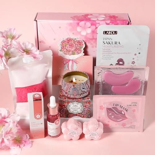 LAIKOU Sakura Women's Spa Relax Gift Set, 8 Pieces Personal Care ...