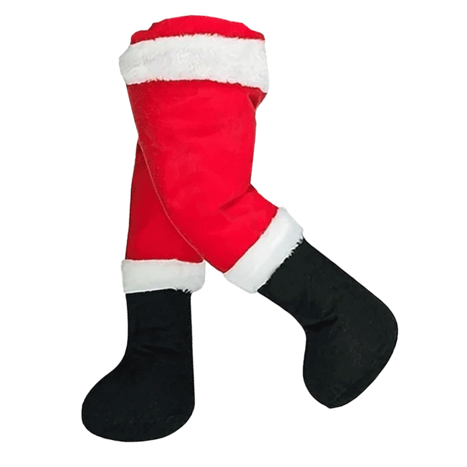 Pattes de Père Noël en peluche pour décoration de cheminée et sapin