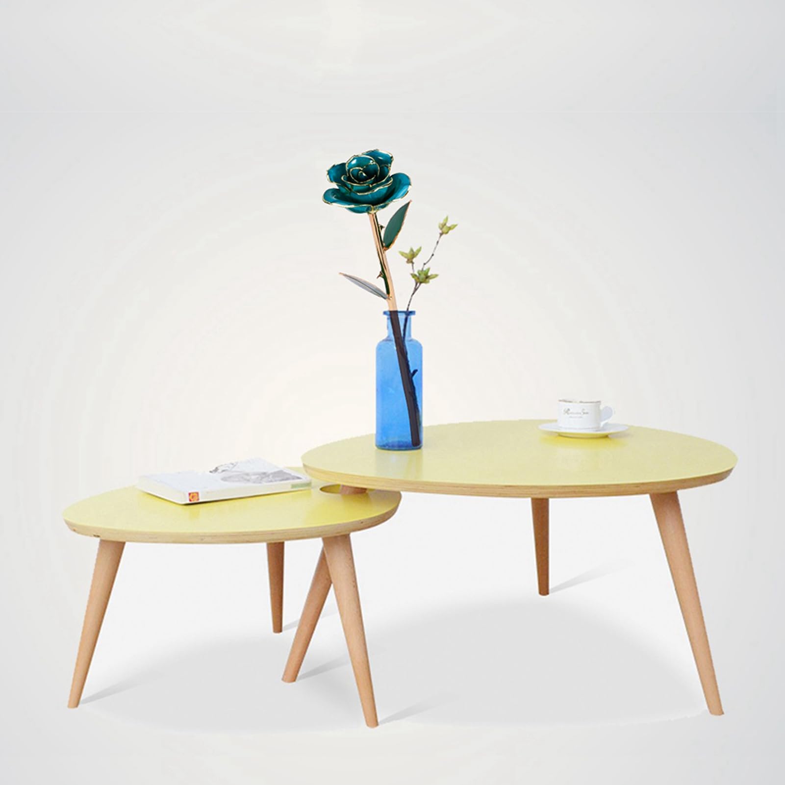 Cuifati Regalo di Rosa in Oro 24 Carati per San - Regalo di Fiori di Rosa a Stelo Lungo Vera Conservata Immersa nell'Oro, Ornamento da Tavolo con Rose Blu per l'anniversario della Festa della Mamma