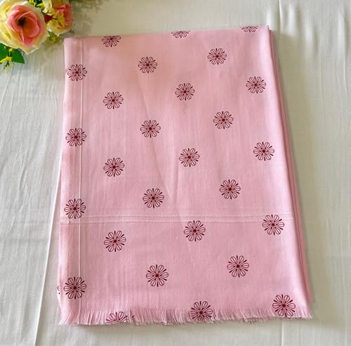 Image of 100% Cotton Soft Beautiful Printed Pure Handloom Single Bed Size Skin Friendly Summer AC Blanket /Khes /Dohar /Top Sheet Set /Chadar /Multi Purpose Use (Printed Pink)