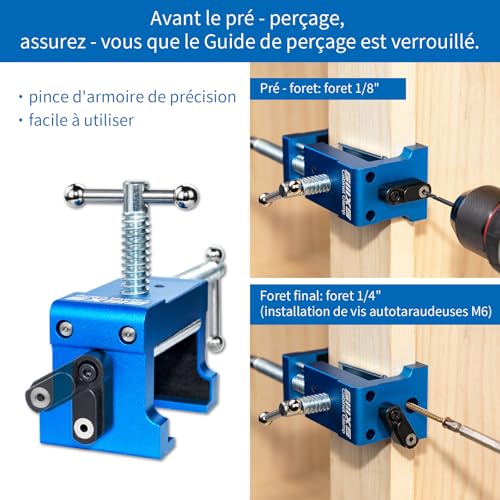 Lot de 4 pinces d'armoire serre-joints pour installation précise - 7