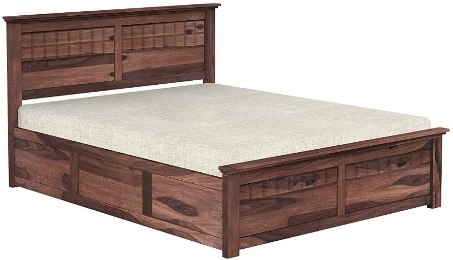 Image of Bed Solid Sheesham Wood for Your Bedroom Delivery Condition-DIY(Do-It-Yourself) Solid Wood King Box Bed (Finish Color - Natural Finish, Delivery Condition - DIY(Do-It-Yourself))