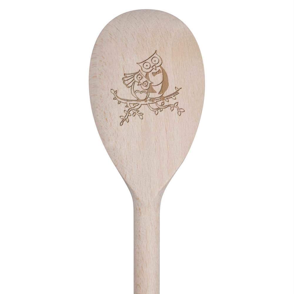 Azeeda Kochlöffel 30cm Mit Französische Bulldogge Gravur - Buchenholz