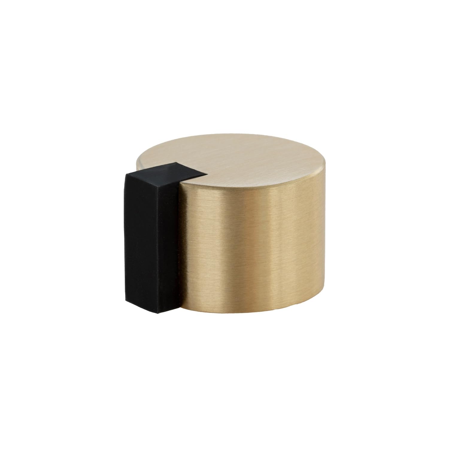 Evi Herrajes Matte Brass - Black Rubber Evi Door Stoppers | Brass Door Stop - Adhesive Fastening - Black Protector Rubber - 28X20mm Door Stopper