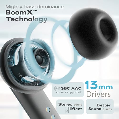 Image of Boult Z40 Pro with 100H Playtime, Zen Quad Mic ENC, 45ms Low Latency, Premium Rubber Grip Case, 13mm Bass Drivers, Bluetooth 5.3, Made in India TWS Truly Wireless in Ear Earbuds (Metal)