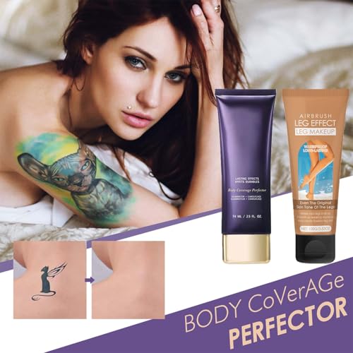 Bein Make Up Wasserfest - Abdeckcreme für Besenreiser - 2 PCS Concealer für den Körper - Tattoo Abdeckung Make Up - Leg Makeup ohne Übertragung - Abdecken von Narben an Beinen und Körper