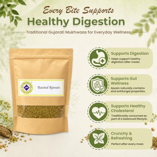 Image of Jyoti Ben's Mukhwaas - Roasted Ajwain | Premium Carom Seeds | Natural Digestive | After Meal Mouth Freshener | Traditional Flavor | Pack of 2
