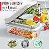 Pro-Series V Blade Veggie Chopper, Egg Slicer, Spiralizer, Dicer, Food Chopper Vegetable Cutter, Gifts for Mom, Kitchen Accessories & Kitchen Essentials with Food Container and Lid White Sand/Green #1