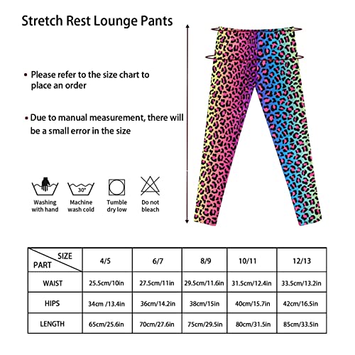 Xpyiqun Cheetah Print Leggings Gymnastics Pants For Girls Age 8-9 Outdoor Sports Yoga Pants Rainbow Leopard Print Full Length Capri Leggings Tights Trousers Active Clothing #TOP4