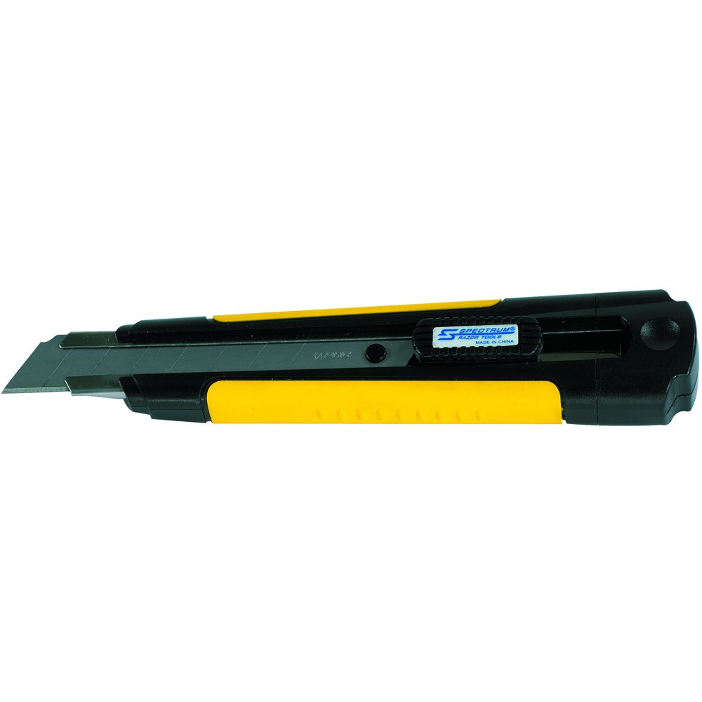 Aviditi 13 Pt. Steel Track® Snap Utility Knives, Yellow and Black, Allows for Used, Dull Blade To Be Snapped Off, Has an Automatic Blade Lock, Ideal for Shipping and Recieving, Crafts and Warehouse Use, Case of 50