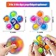 SCIONE 4PCS Fidget Spinner Pop It, Tie Popper Fidget Spinner, Push Bubble Sensory Party Bag Fillers, Fidget Toy für Kinder & Erwachsene, Pop Hand Spinner zur Stressbewältigung