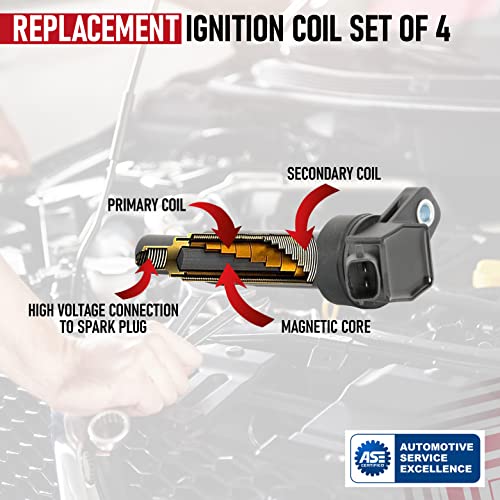 image for AA Ignition Ignition Coil Pack Set of 4 - Compatible with Hyundai & Ki