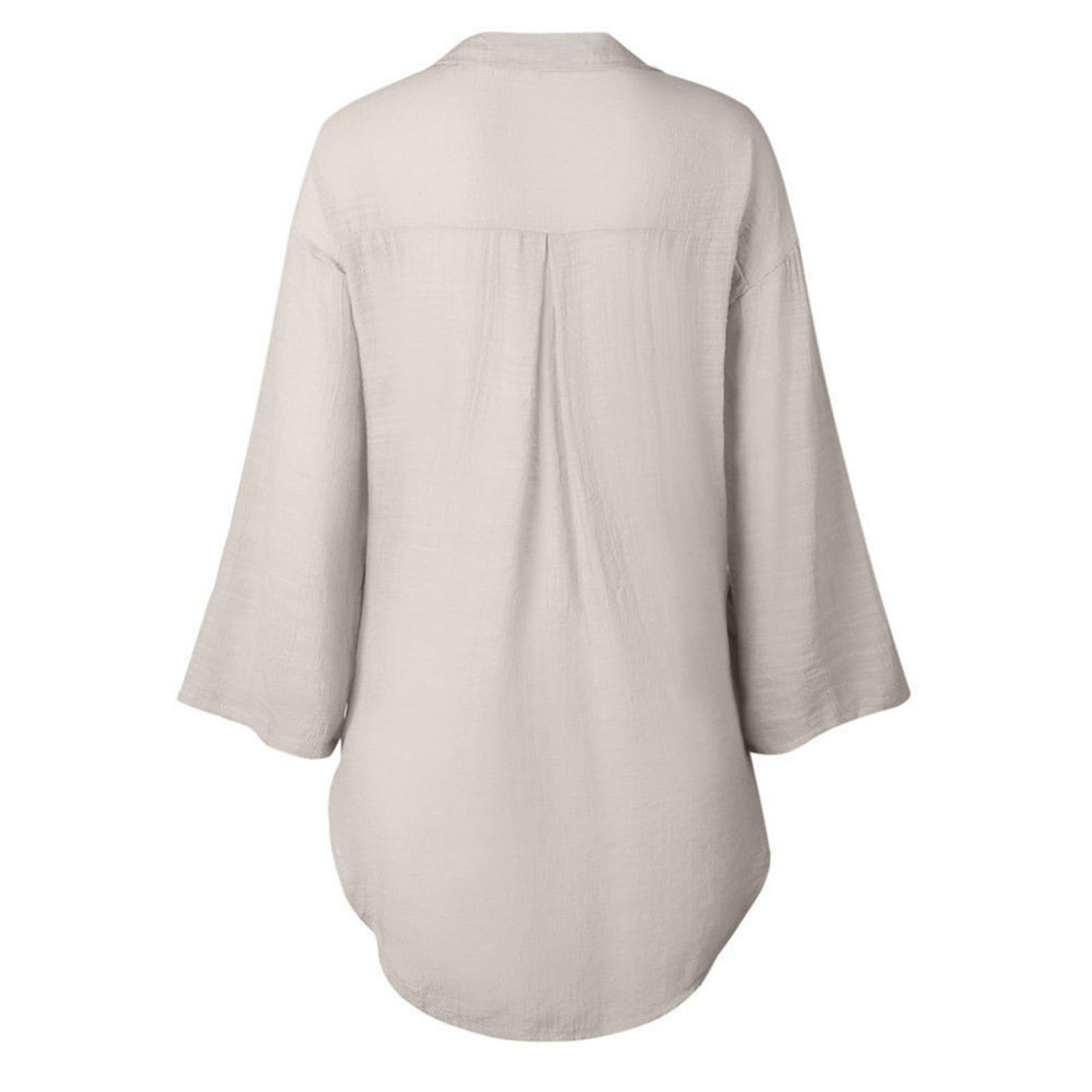 T-Shirt Damska Koszula Casual Bawełniana Guzikowa Długie Topy Bluzka Sukienka Luźna Koszulka