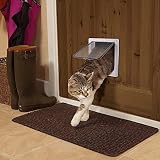 Sailnovo Katzenklappe Hundeklappe 4 Wege Facile-Verschluss für Katzen und kleine Hunde, Installieren Leicht mit Teleskoprahmen, Cat Flap Klappe Hundetür Katzentür Haustierklappe 23.5 * 27 * 5,5 cm