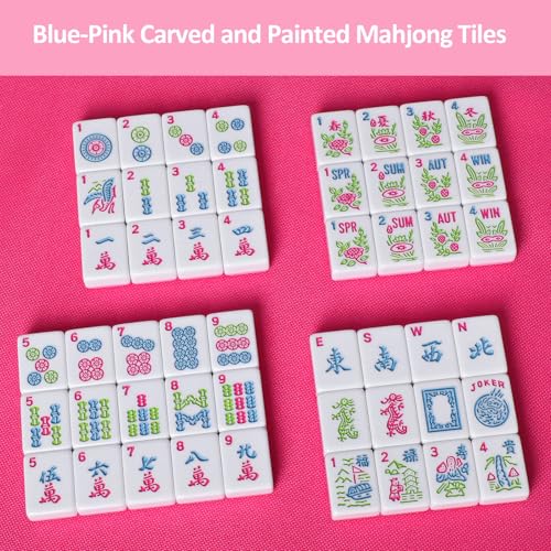 Set de fichas American Mahjong 1.2" con bolsa azul miniatura 4