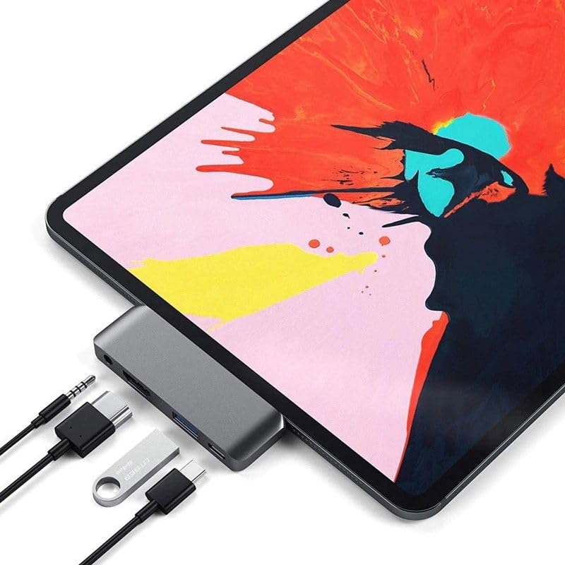 Hub USB-C HDMI 4K compact avec prise auxiliaire audio 3,5 mm