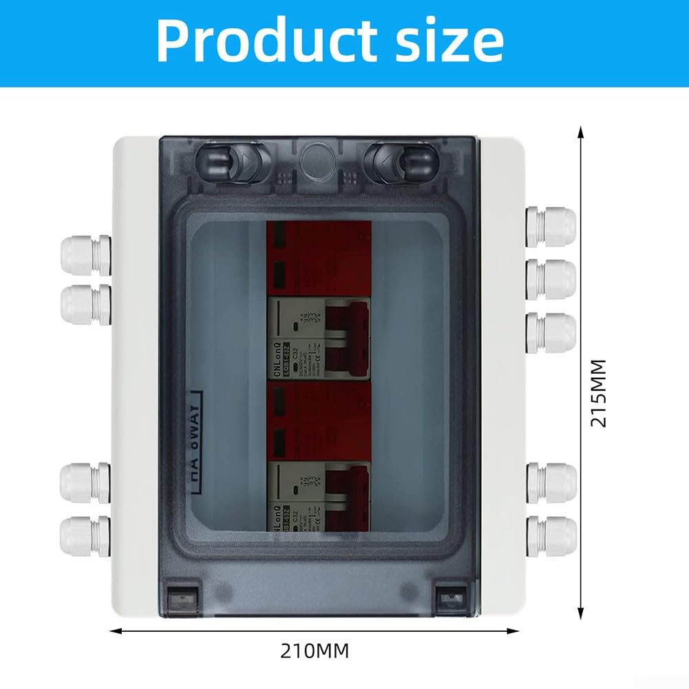 Solar PV Combiner Box 2 STRING, 2In 2Out Isolationsschalter DC500V IP65 Wasserdicht